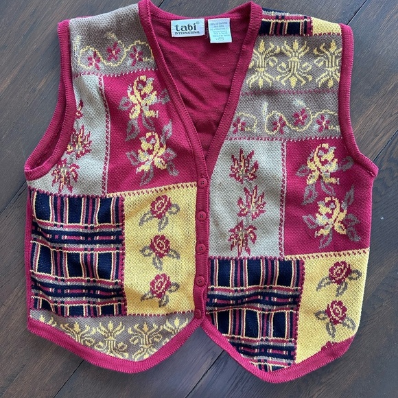 Vintage 1080’s Tabi Patchwork Knit Vest - Picture 1 of 4